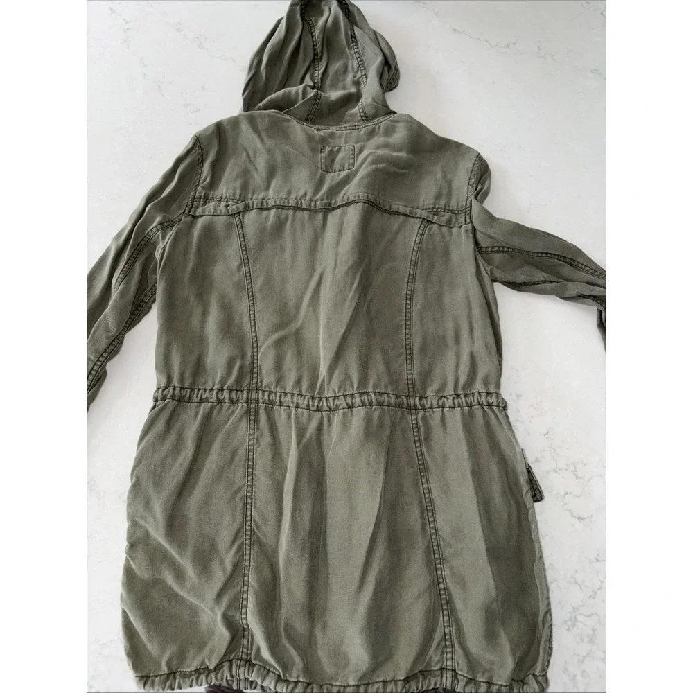 Abercrombie & Fitch Jacket Womens Small S Green Utility Military Hooded Full Zip